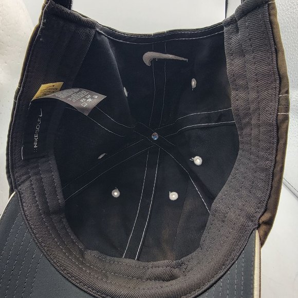 Nike Golf Hat Cap Distressed Black White Embroidered Adult Golfer Golfing main image 4